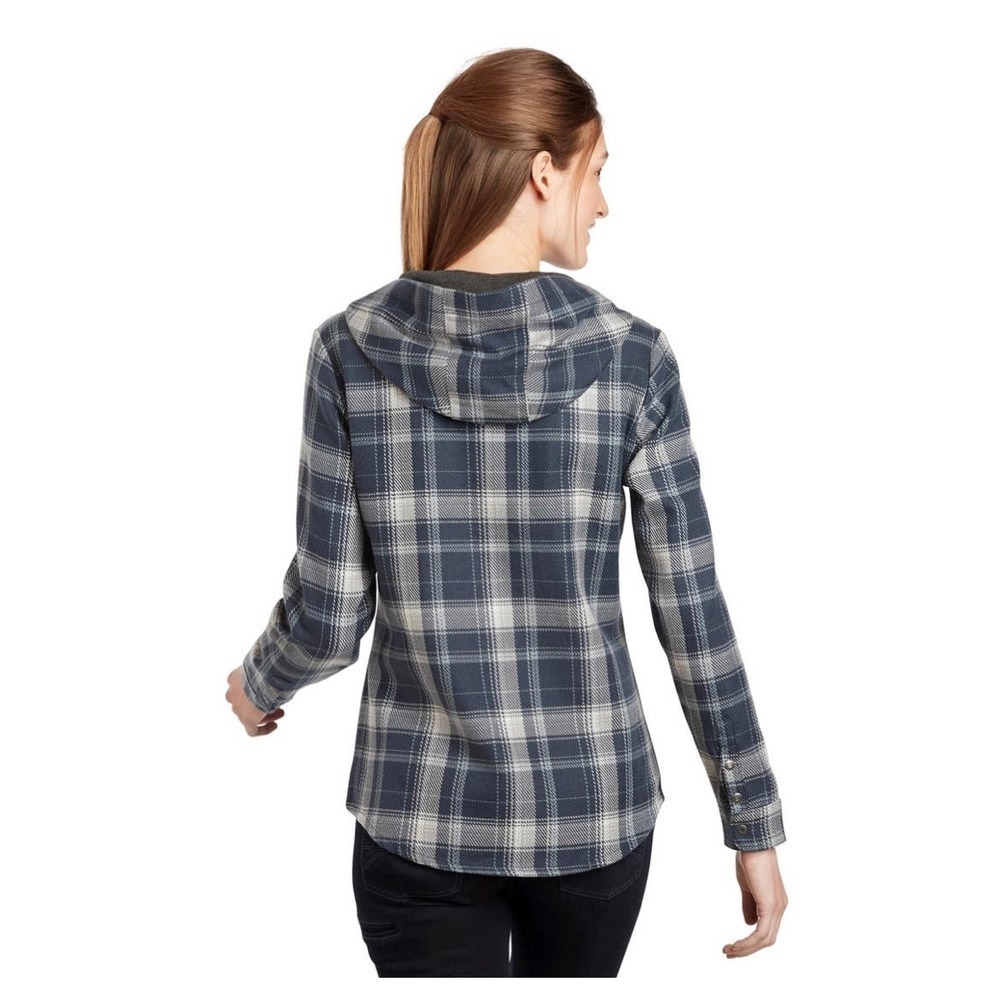 Kuhl Kleo hoodie‎ Shacket blue plaid women’s size small - Picture 3 of 11